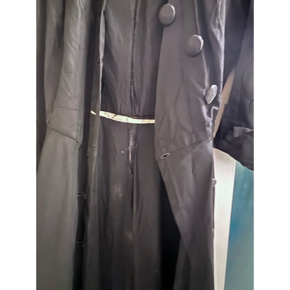 Vintage 1950's housewife dress fit & flare black button down front Small - Picture 12 of 13